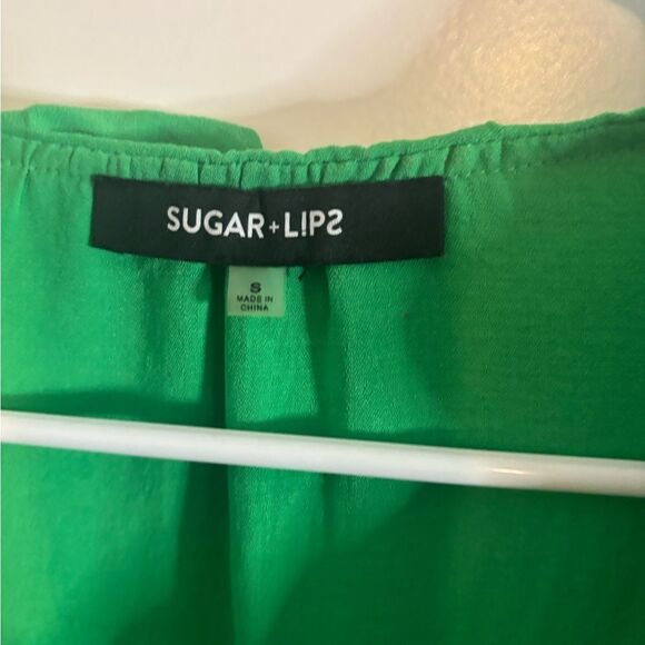 Sugarlips Green Ruffled Sailor Collar Blouse size small - Picture 3 of 4